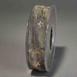 Nastro "Brixen" con stelle - 25 Mm x 15 M / Tortora