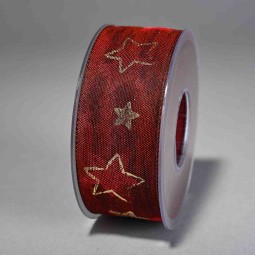 Nastro "Brixen" con stelle - 40 Mm x 15 M / Rosso