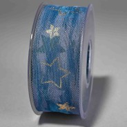 Nastro "Brixen" con stelle - 40 Mm x 15 M / Blu jeans