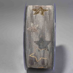 Nastro "Brixen" con stelle - 40 Mm x 15 M / Tortora