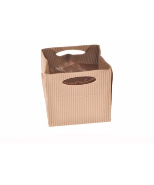 Coprivasi cubo in cartone avana 8,5 CM - 12 Pezzi