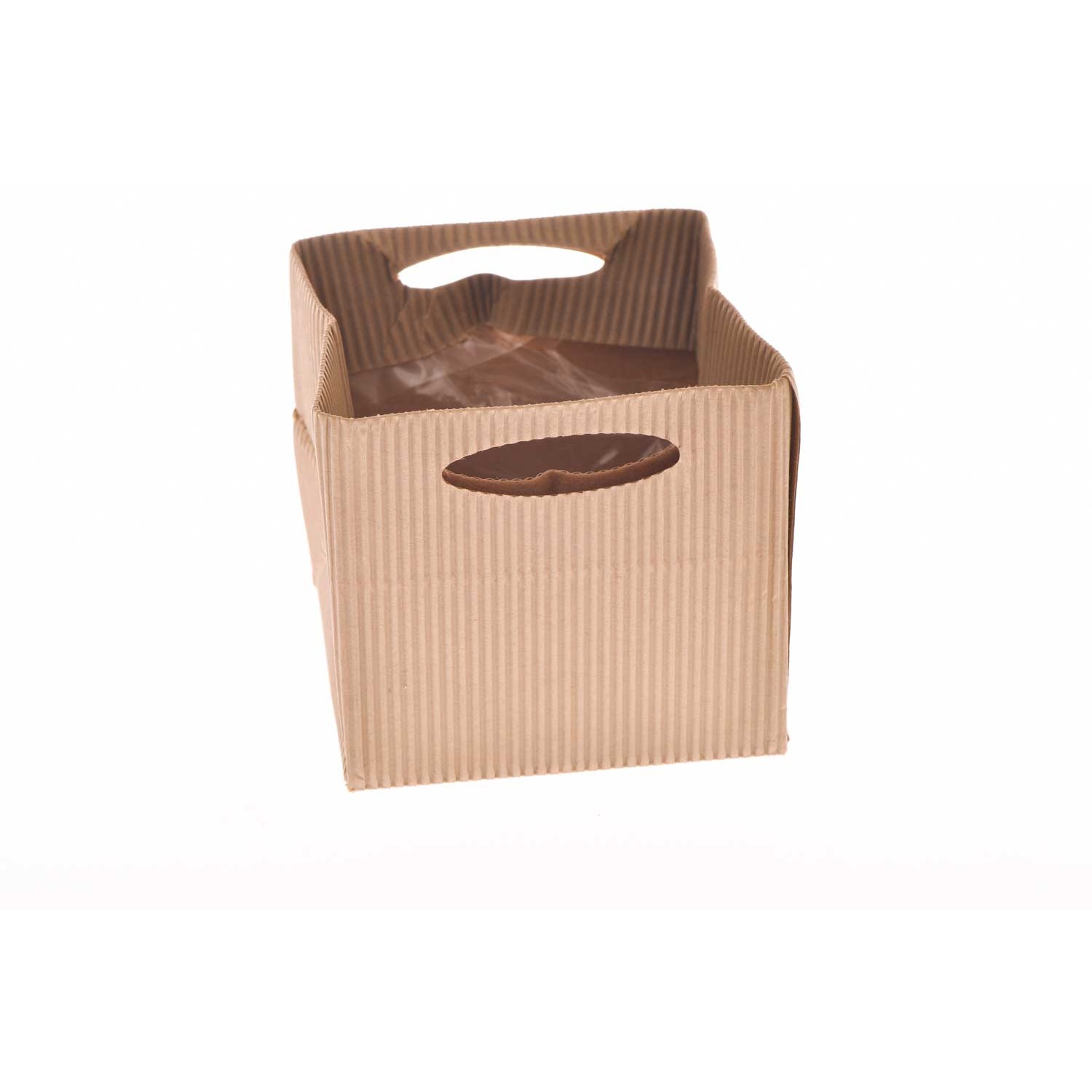 Coprivasi cubo in cartone avana 8,5 CM - 12 Pezzi