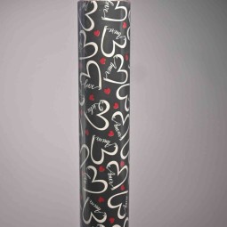 Bobina in PPL 40 MY - 1x25 M / Nero con cuori