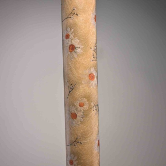 Bobina"Paper Fibra" - 75 Cm x 9 M / Naturale con Margherite