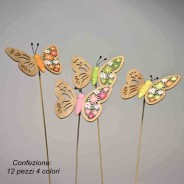 Farfalle su pick 12 Pezzi - 20 Cm / Naturale