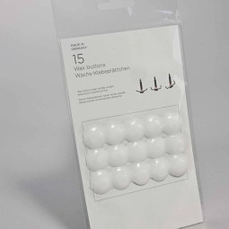 Bottoni in cera 15 PZ - 1,5 cm / Bianco