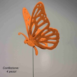 Farfalle su pick 6 Pezzi - 55 Cm / Arancione