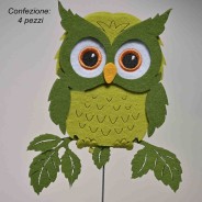 Gufi  su pick 4 Pezzi - 50 Cm / Verde