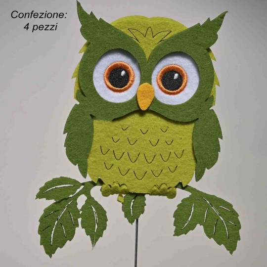 Gufi  su pick 4 Pezzi - 50 Cm / Verde