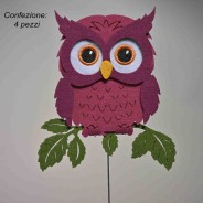 Gufi  su pick 4 Pezzi - 50 Cm / Viola