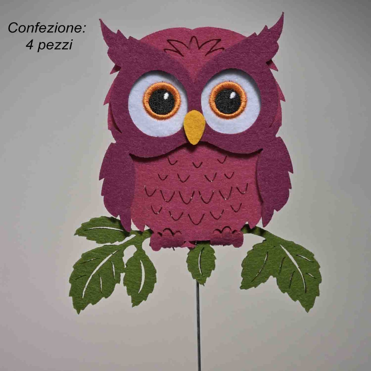 Gufi  su pick 4 Pezzi - 50 Cm / Viola