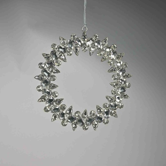 Decorazione "Diamante" da appendere - 16 Cm / Grigio