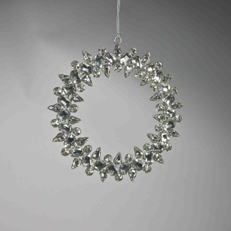 Decorazione "Diamante" da appendere - 16 Cm / Grigio