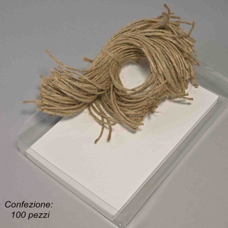 Cartellino "Tag" 100 Pezzi - 5x8,5 Cm / Bianco martellato