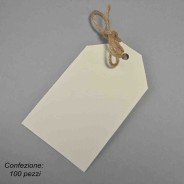 Cartellino "Tag" 100 Pezzi - 5x8,5 Cm / Bianco martellato