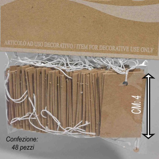 Tag in cartoncino 48 Pezzi - 2,5x4 Cm / Naturale
