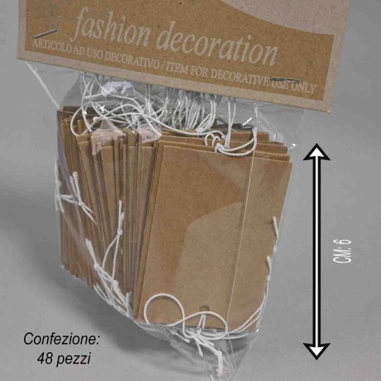 Tag in cartoncino 48 Pezzi - 4x6 Cm / Naturale