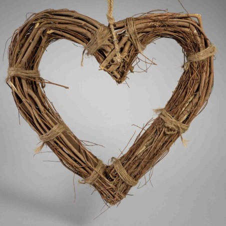 Cuore in legno - 30 Cm / Naturale