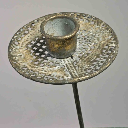 Portacandela in ferro su pick - 8,5x18,5 Cm / Assortito