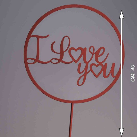 Pick "I love you in metallo" - 40 Cm / Assortito