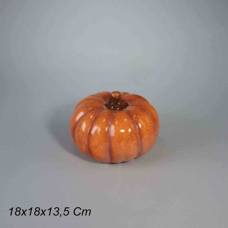 Zucca in ceramica - 18x13,5 Cm / Arancione