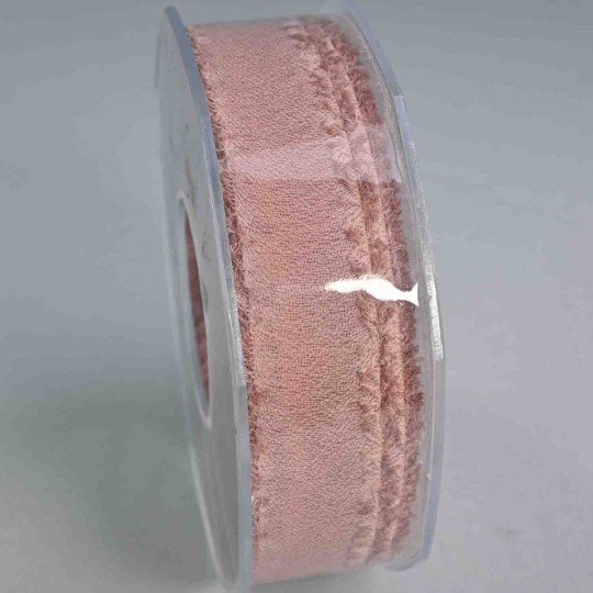Nastro "Crepe" sfrangiato  - 30 Mm x 25 M / Rosa scuro