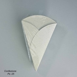 Coni portariso in carta riciclata  25 Pezzi - 16,5x11,5 Cm / Bianco
