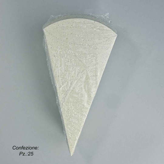 Coni portariso in carta riciclata  25 Pezzi - 19x10,5 Cm / Bianco