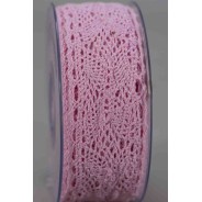 Nastro in pizzo e merletto - 40 Mm x 8 M / Rosa
