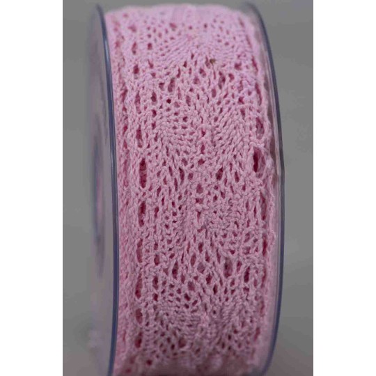 Nastro in pizzo e merletto - 40 Mm x 8 M / Rosa