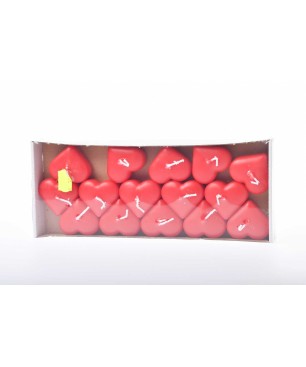 Candele a forma di cuore 4,5x3,5 MM vari colori - Confezione 15 pezzi - Rosso