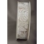 Nastro in lino stampato "Foglie tropicali" - 25 Mm x 15 M / Bianco
