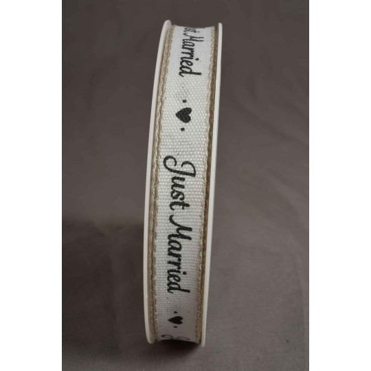 Nastro 'Just Married' 15 MM x 20 M - 2 Colori - Bianco