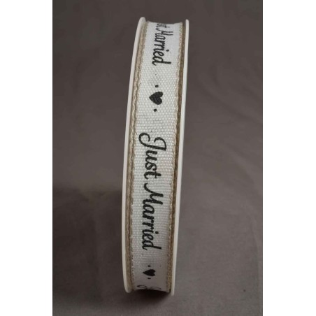 Nastro 'Just Married' 15 MM x 20 M - 2 Colori - Bianco