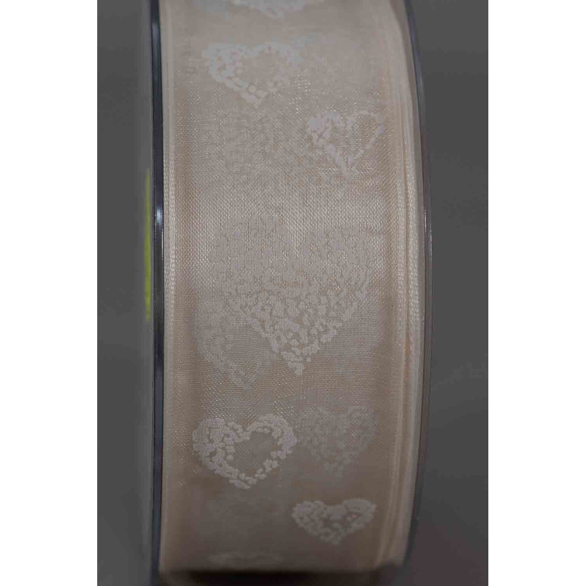 Nastro Goldina a cuori disponibile nei colori panna e verde altezza: MM 40 - Panna