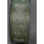 Nastro Goldina a cuori disponibile nei colori panna e verde altezza: MM 40 - Verde