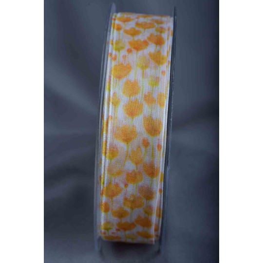 Nastro con fiori - 25 Mmx30 M / Giallo