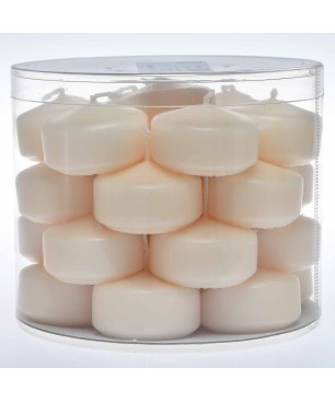 Candele galleggianti 50 MM vari colori - Confezione 28 pezzi - crema