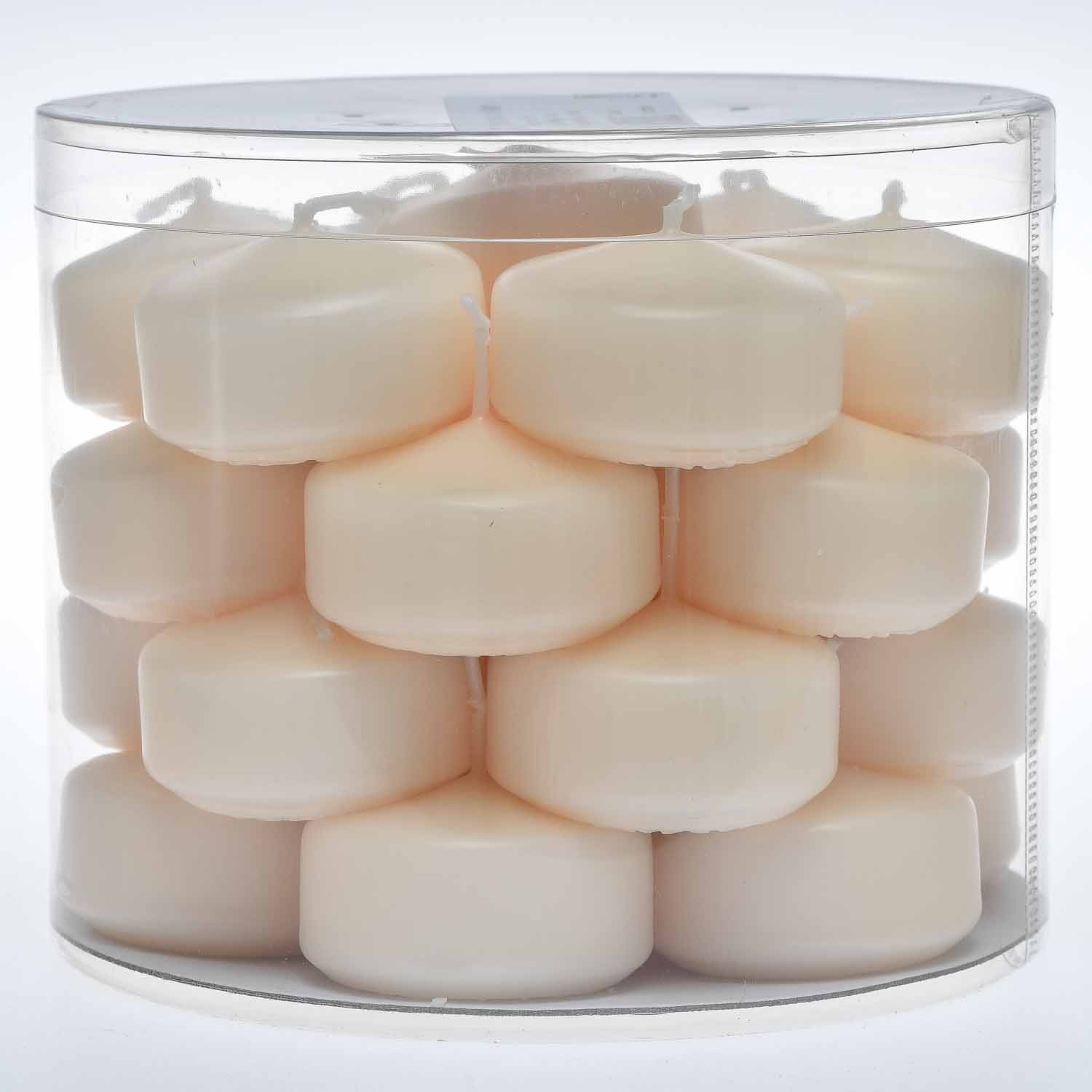 Candele galleggianti 50 MM vari colori - Confezione 28 pezzi - crema