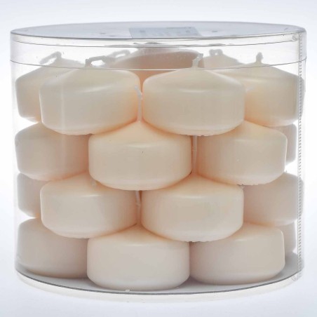 Candele galleggianti 50 MM vari colori - Confezione 28 pezzi - crema