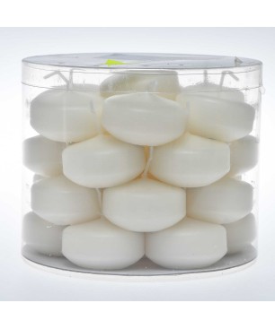 Candele galleggianti 50 MM vari colori - Confezione 28 pezzi - bianco seta