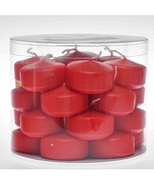 Candele galleggianti 50 MM vari colori - Confezione 28 pezzi - Rosso