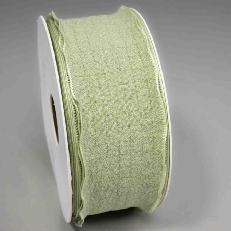 Nastro "Cotone smerlato" - 40 Mm x 10 M / Verde