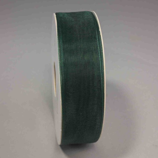 Nastro in "Organza" - 25 Mm x 50 M / Verde scuro