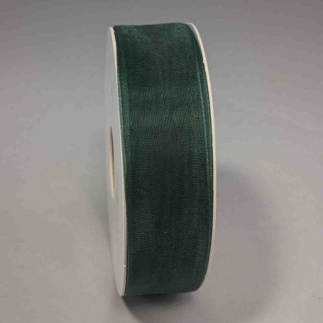 Nastro in "Organza" - 25 Mm x 50 M / Verde scuro