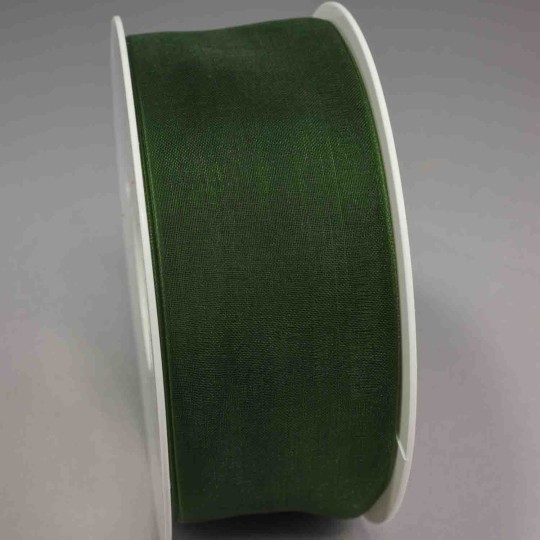 Nastro "Organza" - 40 Mm x 50 M / Verde scuro