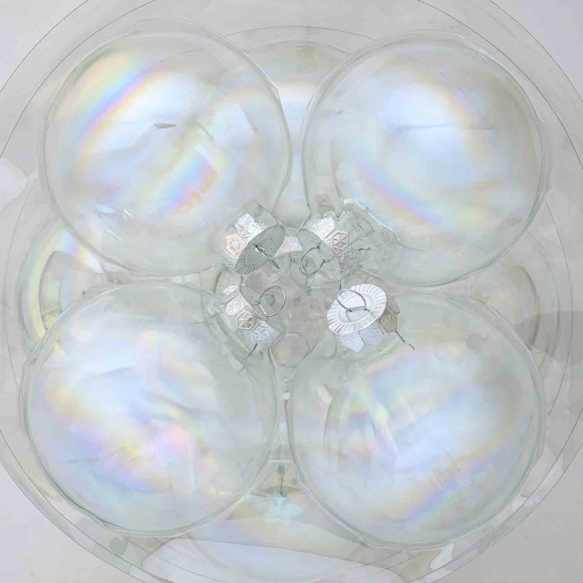 Palline in vetro 12 PZ - 10 Cm /  Vetro trasparente