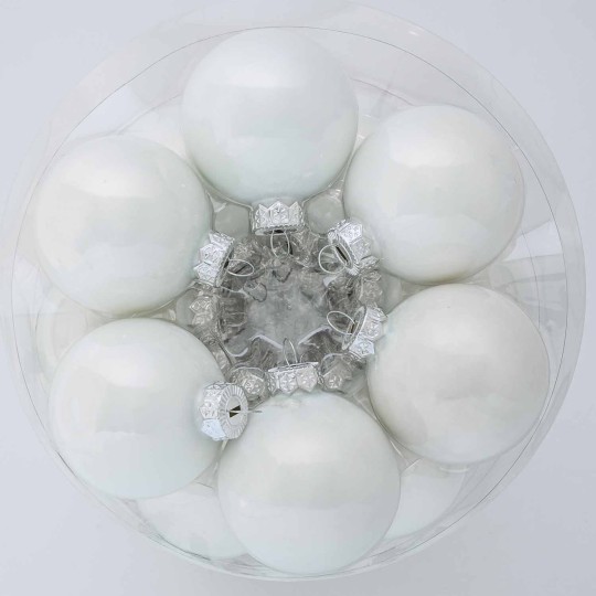 Palline in vetro - D 60 Mm - 36 Pezzi - Bianco