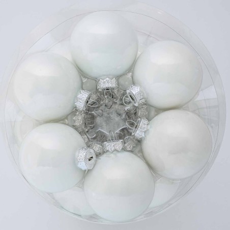 Palline in vetro - D 60 Mm - 36 Pezzi - Bianco