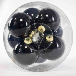 Palline in vetro 12 PZ - 10 Cm / Nero